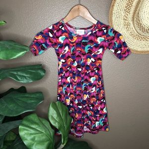 LulaRoe Little Girl Pink Bird Dress 4T